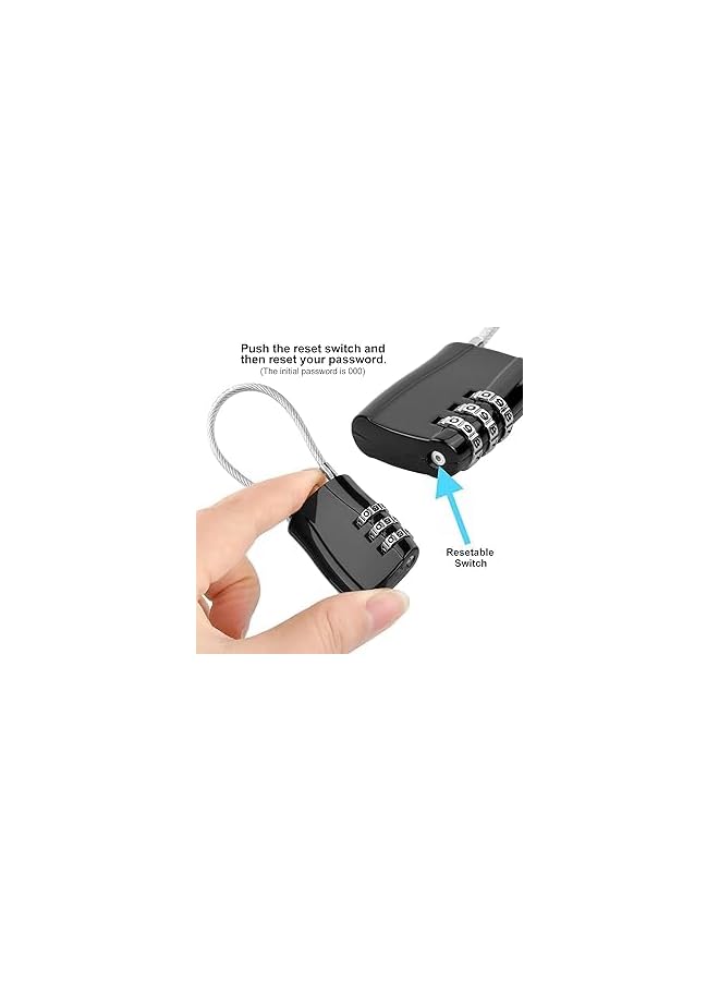 PROMASS Suitcase Locks TSA Approved Luggage Locks, 3-Dial Padlocks with Code Combination Padlock for Suitcases Gym Flexible Cable Travel Lock Locker, Backpacks, Laptop Bag  - Image 4