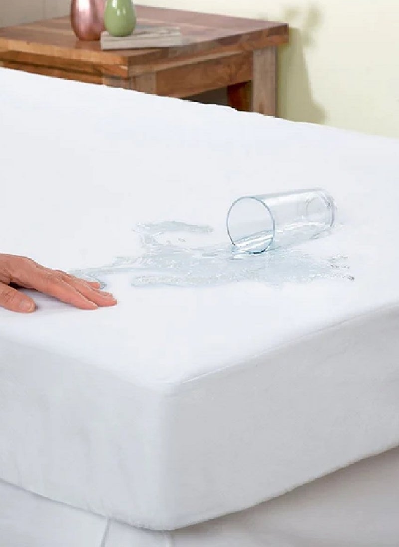 Blueberry Waterproof Terry Towel Mattress Protector Ultra-Soft Mattress Cover 140X200+25cm  - Image 1