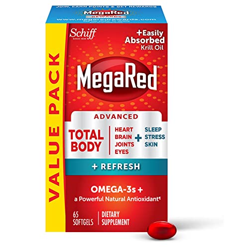 MegaRed Omega3 Blend Total Body Refresh 500mg Softgels 65 Count in a Bottle Easily Absorbed Krill Oil to Support Your Heart Joints Brain Eyes - Image 2