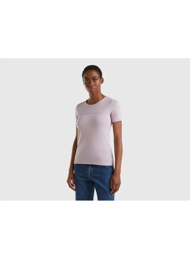 UNITED COLORS OF BENETTON T-Shirt In 100% Cotton With Glitter Print