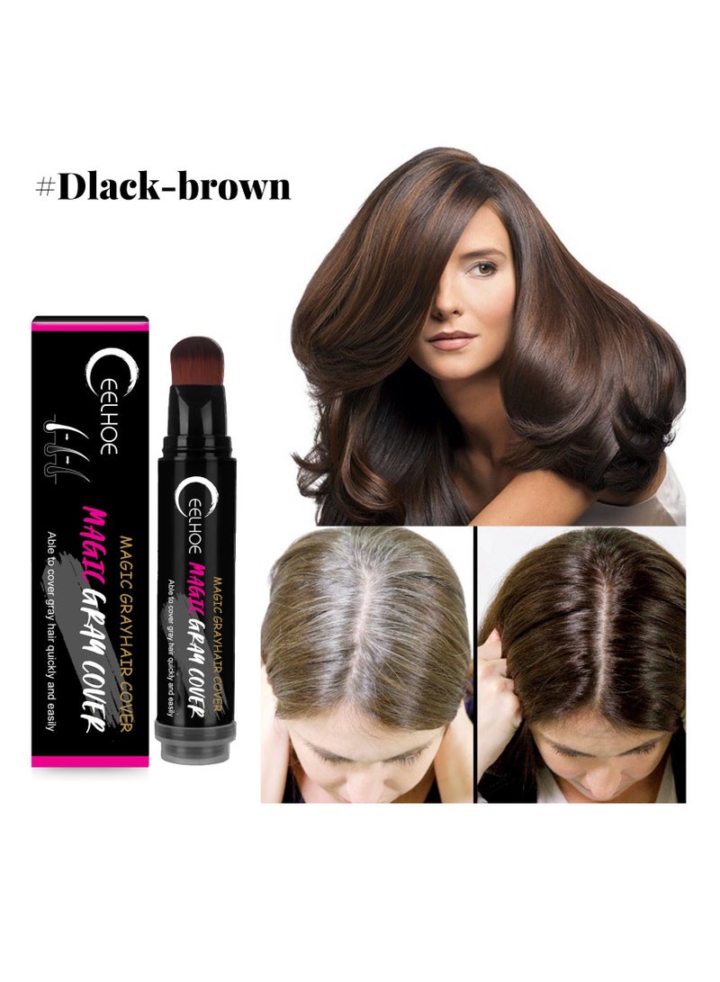 EELHOE 20ml disposable plant-based hair salon washable non-damaging hair replacement hair color black brown quick white hair covering stick - Image 1