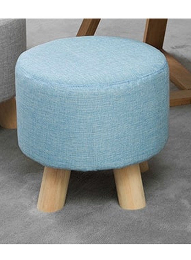 LINGWEI Modern Round Ottoman Stool 28x28x28cm Shoe Change Chair Footrest Blue For Living Room, Bedroom, and Office - Image 2
