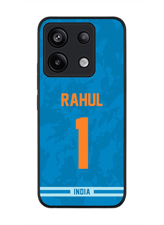 Stylizedd Rugged Black Edge Case for Xiaomi Redmi Note 13 Pro 5G, Slim fit Case Thin Cover -  Team India KL Rahul, Jersey No 1  - Image 1