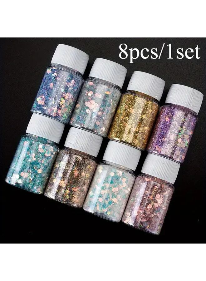 Mixed Color Glowing Water Light Flower Petal Phenolic Resin Shimmer For DIY Jewelry Making And Crafts - Image 1