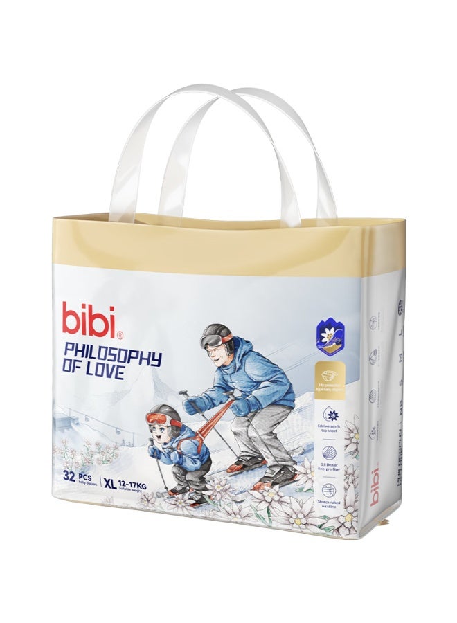 Bibi's Philosophy Baby Diapers, XL Size, 32 Pieces , Ultra-thin, Non-binding, Moisture-proof, Overnight Diapers - Image 5