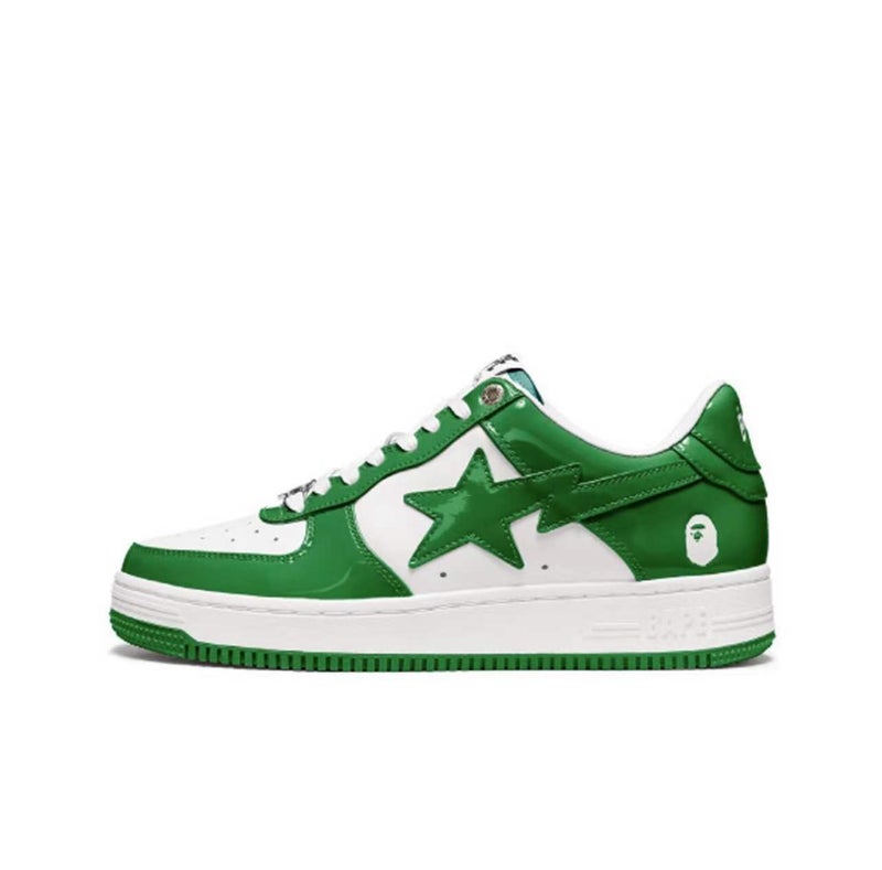 Bapesta Sk8 Dunk Black and White Multi-Color Patent Leather Trendyy Couple Vibe Low-Top Casual Sports Shoes Sneakers - Image 1