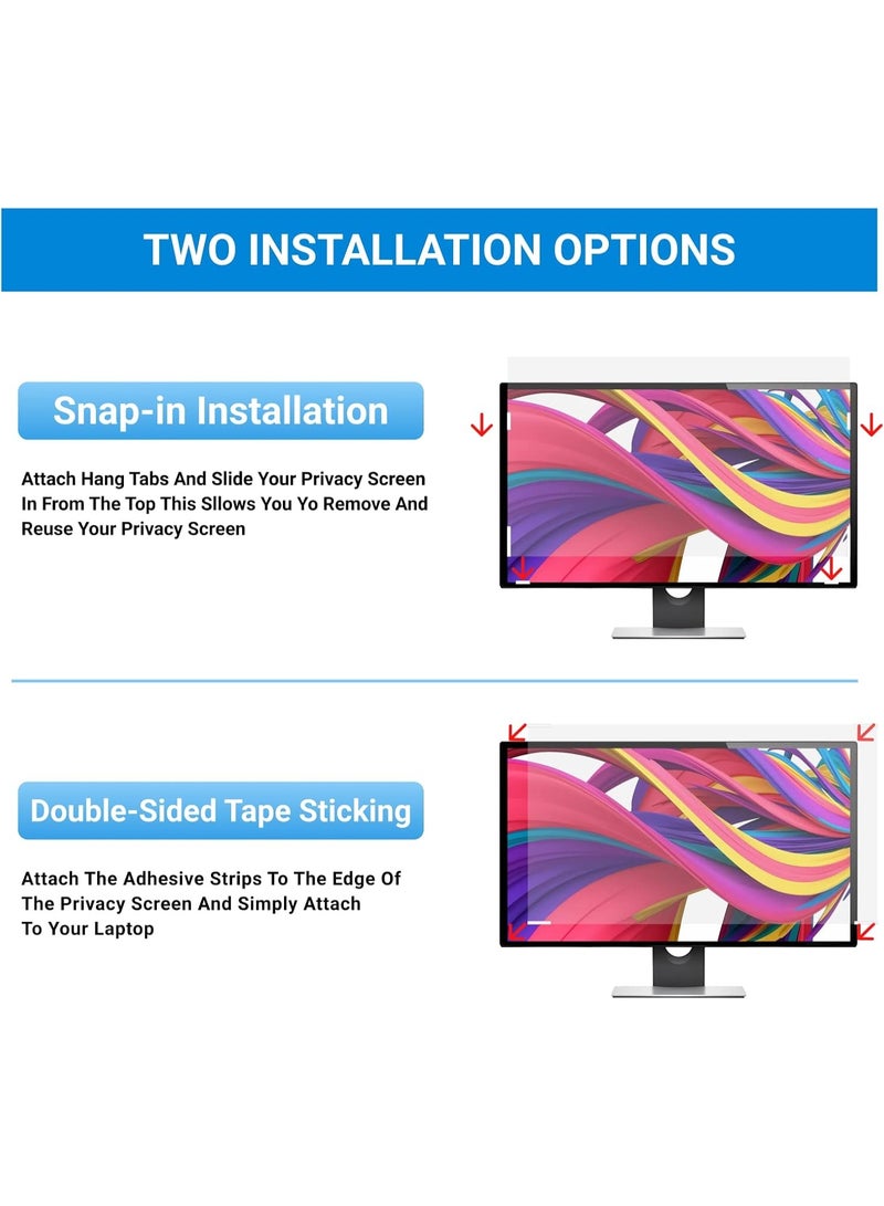 24 Inch Computer Privacy Screen Filter for 16:9 Widescreen Monitor, Removable 24inch Anti Blue Light Glare Privacy Shield, Anti Spy Security Protector for Hp Dell Asus Acer Samsung - Image 5