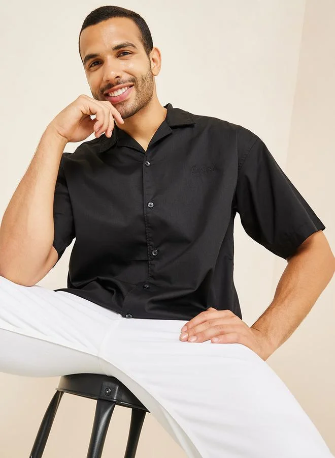 JACK & JONES Embroidered Logo Bowling Shirt