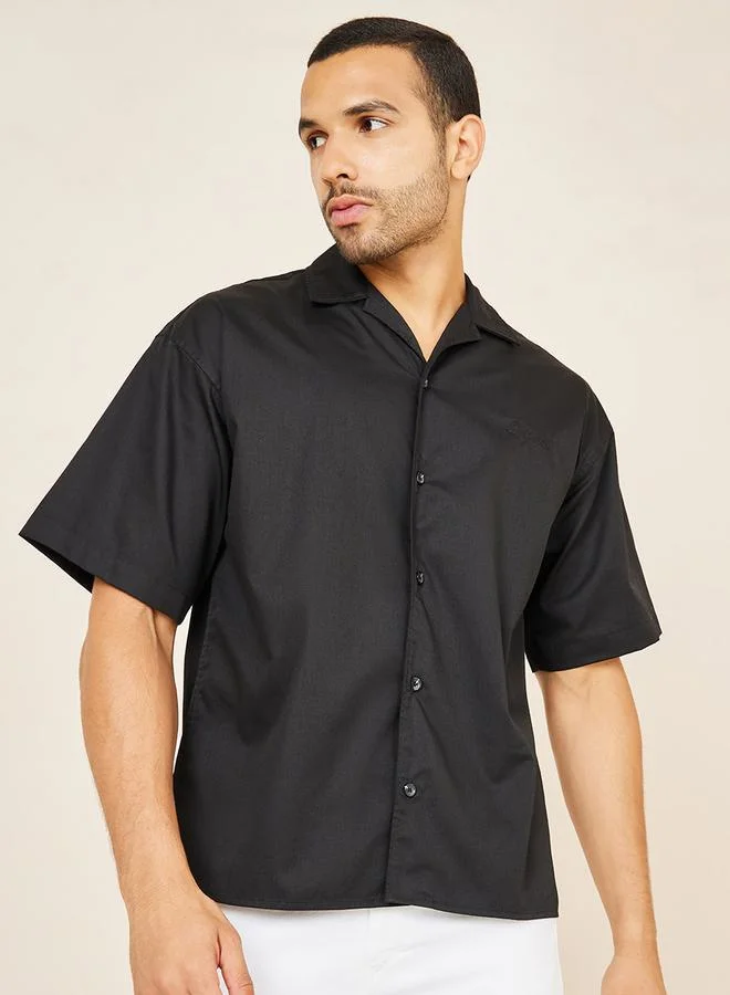 JACK & JONES Embroidered Logo Bowling Shirt