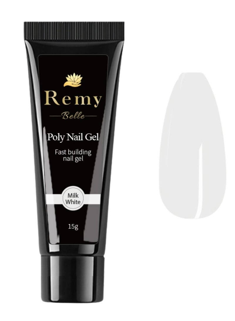 Remy Belle Poly Nail Gel Acrylic Crystal Art Glue Quick Extension Builder (Milk White) - Image 1