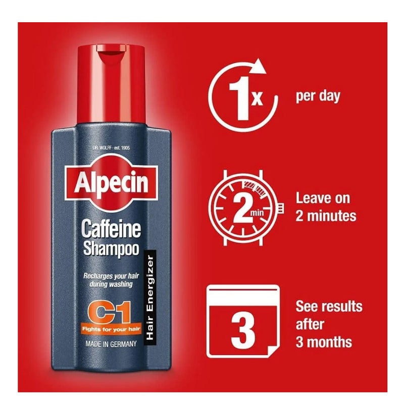 Alpecin Caffeine Shampoo C1 Hair Growth Stimulator for Men 250 ml - Image 2