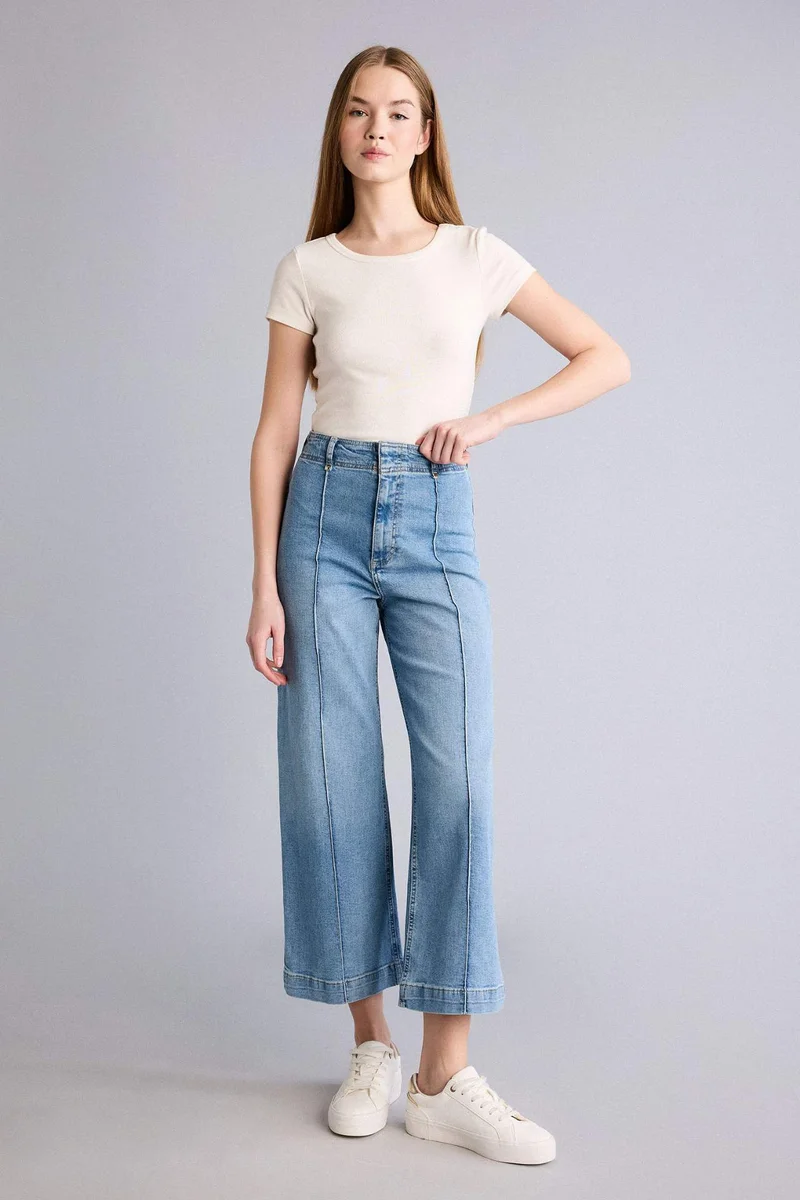 ديفاكتو Culotte Fit Denim Trousers