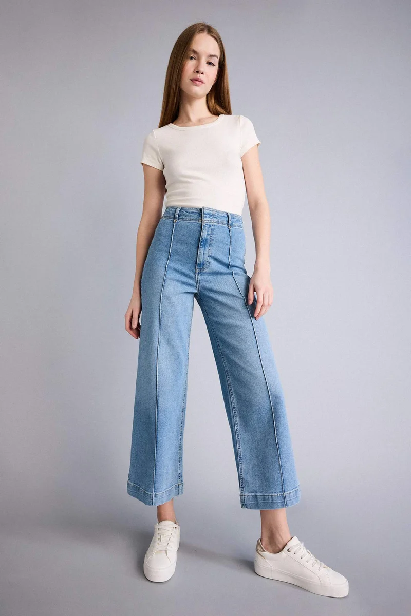 ديفاكتو Culotte Fit Denim Trousers