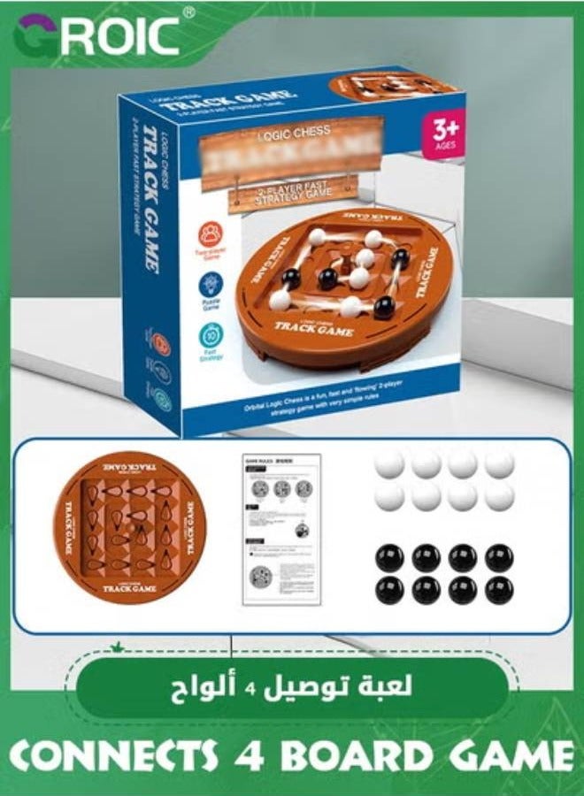 GROIC Connects 4 Board Game, Brain Teaser Board Game for Kids and Adults, 2 Player Strategy Board Game, Fun Family Game Night Entertainment, Travel Board Game for Age 6+ - Image 1