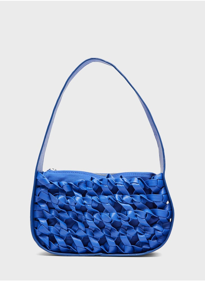 MANGO - Braided Baguette Bag - Image 1