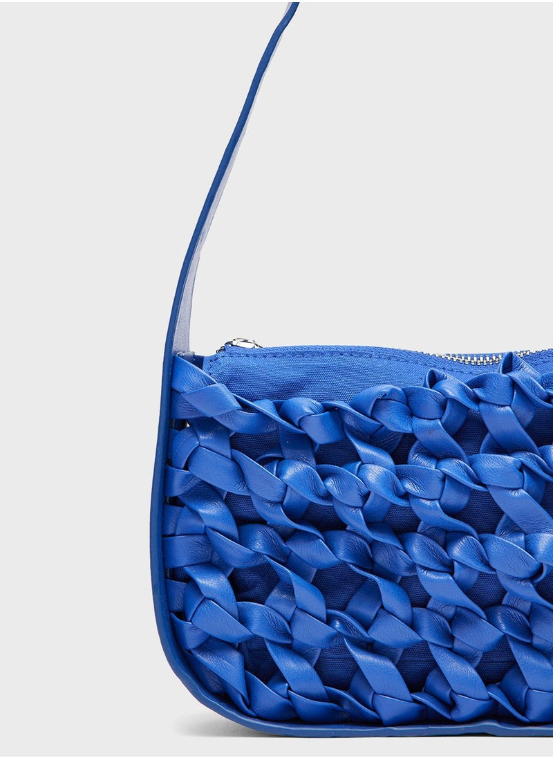 MANGO - Braided Baguette Bag - Image 1