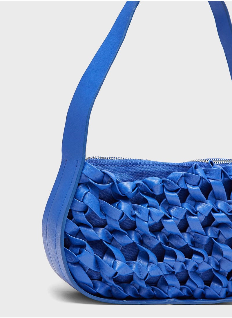 MANGO - Braided Baguette Bag - Image 1