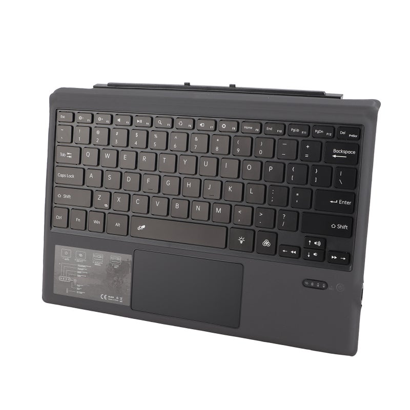Magnetic Bluetooth Keyboard Colorful Backlight Multi Touchpad Wireless Bluetooth5.0 Tablet Keyboard for Pro 3 4 5 6 7 Black - Image 3