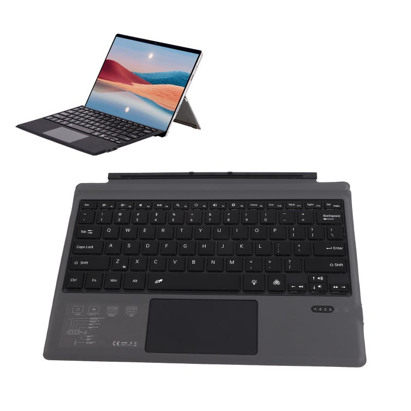 Magnetic Bluetooth Keyboard Colorful Backlight Multi Touchpad Wireless Bluetooth5.0 Tablet Keyboard for Pro 3 4 5 6 7 Black - Image 5