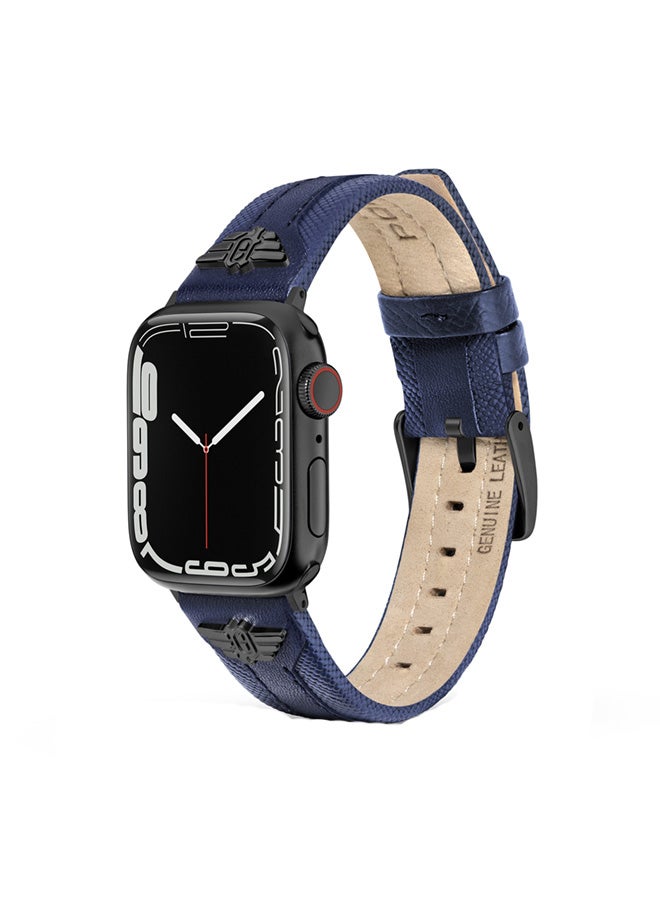 POLICE Unisex Wings Blue Leather Watch Straps - Image 1