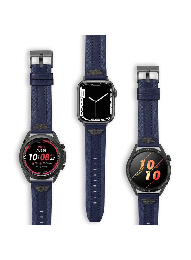POLICE Unisex Wings Blue Leather Watch Straps - Image 2