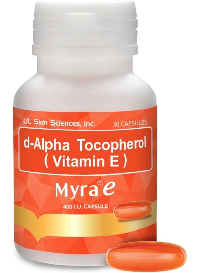 Myra E 400 IU Vitamin E d-Alpha Tocopherol (30caps) - Image 1
