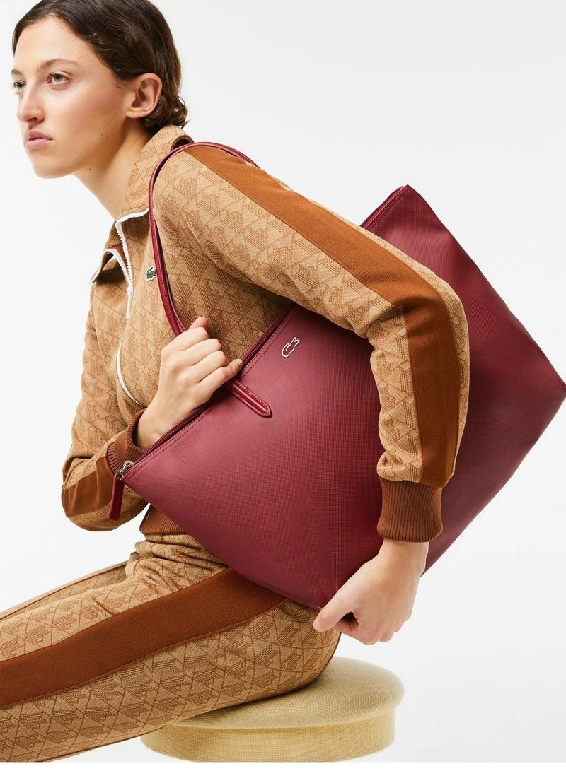 لاكوست أزياء لاكوست النسائية مفهوم متعدد الاستخدامات سعة كبيرة حجم كبير سحابة اليد حقيبة حقيبة حقيبة كبيرة كبيرة - Image 2