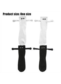 Peacolate Funny Magnetic 3D Doll Couple Socks,Casual Cotton Crew Socks,Novelty Funny Cotton Couple Socks Gifts for Womens Teen Girls  - Image 1