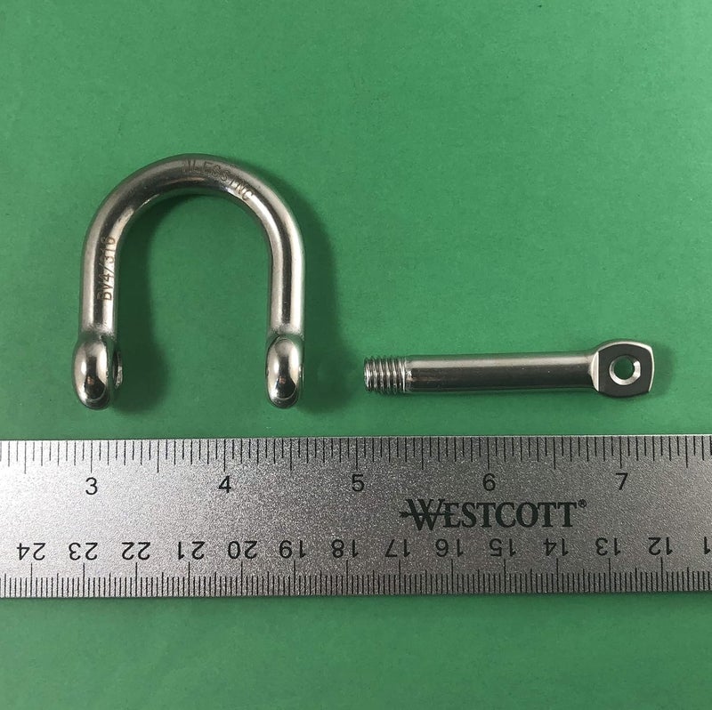 US Stainless Stainless Steel 316 Wide D Shackle - Image 2