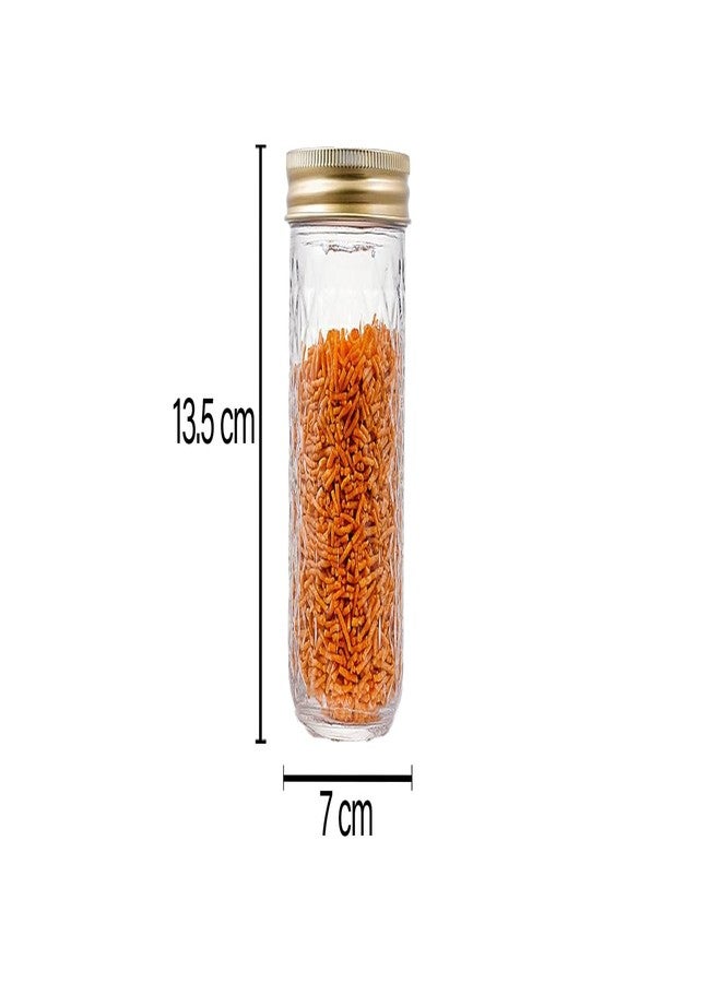 CROCO JAR- 350 Ml Mason Jars With Lids Canning Jars Wide Mouth, Mason Jar Cup For Jam, Honey, Baby Foods, Craft and Dry Food Storage Pack Of (6) (Golden) - Image 2