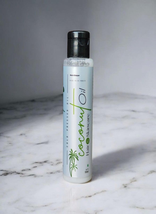 Make Unique Cold Pressed Coconut Oil for Hair and Skin, 100% Pure Natural, 100ml, Rich in Vitamins and Minerals, No Chemicals, No Preservatives - Image 1