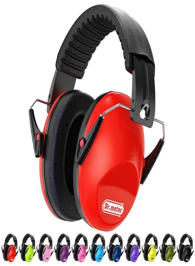 Dr.Meter Children Ear Defenders SNR 27dB Protective Earmuffs with Noise Blocking, Adjustable Head Band Red - Image 1