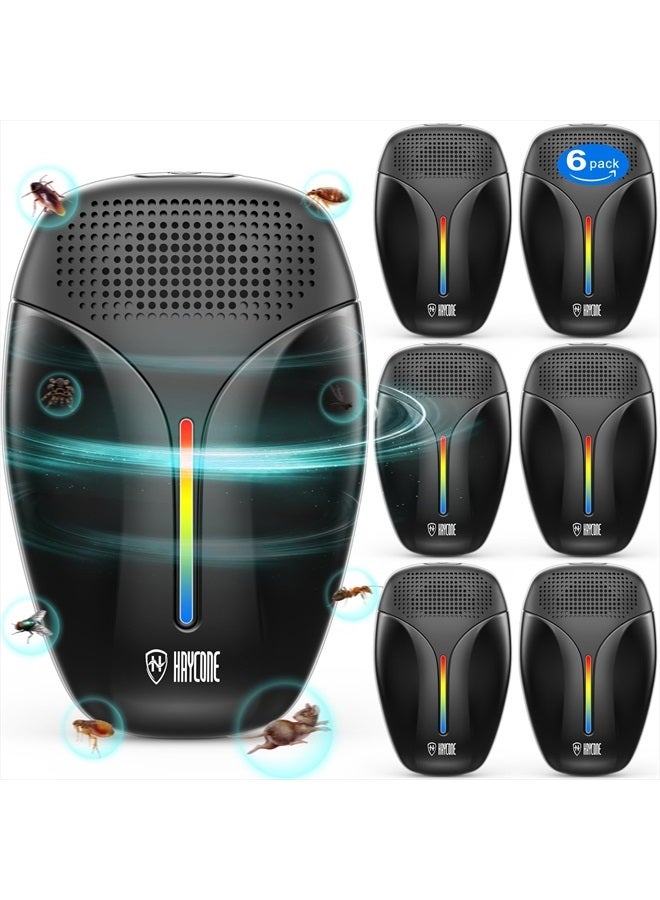 Haycone 2024 Upgraded Version Ultrasonic repeller & insect Repeller, Ultrasonic Repellent for Roach, Rodent, Mouse, Bugs, Mosquito, Mice, Spider, Ant,3 Mode Switching,6 Packs  - Image 1