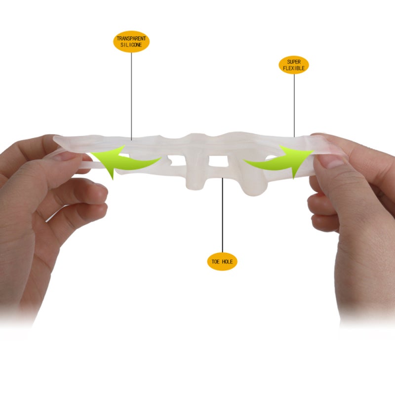 1 Pair Silicone Toe Separators Straightener Bunion Corrector Hammer Toe Spacers for Men and Women - Image 4