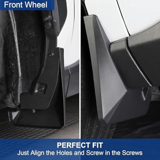 ريحني متوافق مع ملحقات تويوتا راف4 2019، 2020، 2021، 2022، 2023، 2024، 2025 طراز OEM بدون ثقب، أغطية طين، واقيات طين، رذاذ إطار خلفي لراف4 - Image 2