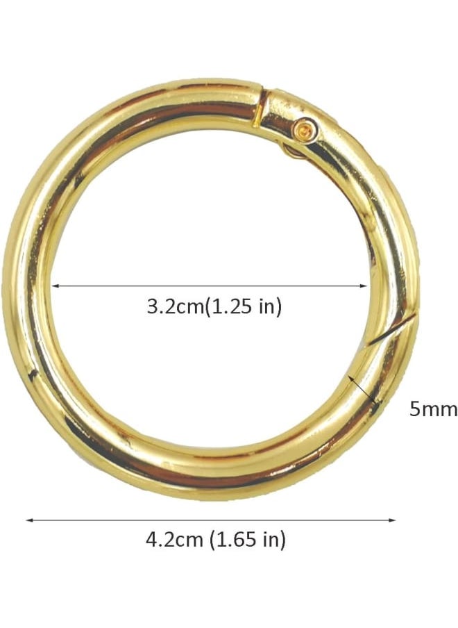 Generic - Spring O Ring Round Carabiner Snap, 6 Alloy Trigger Spring Keyring Buckle O ring for DIY Keychains Bags Braceletand Purses, Gold, - Image 1