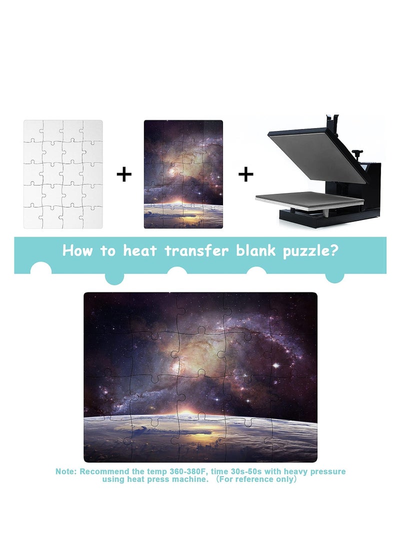 Excefore - 6 Sets Sublimation Blanks Puzzles White Jigsaw Puzzle Blank Puzzles DIY Blank Puzzle for Sublimation Transfer Thermal Transfer Heat Press Printing Crafts A5-20 Style - Image 1
