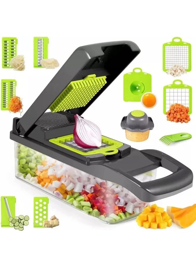 Kitchen Accessories 12 in 1 Food Dicer Onion Veggie Chopper Mandoline Slicer Multifunctional Vegetable Cutter  - Image 1