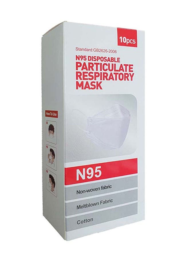 NIBEMINENT Pack Of 10 Pieces N95 Face Mask White For Adults  - Image 2