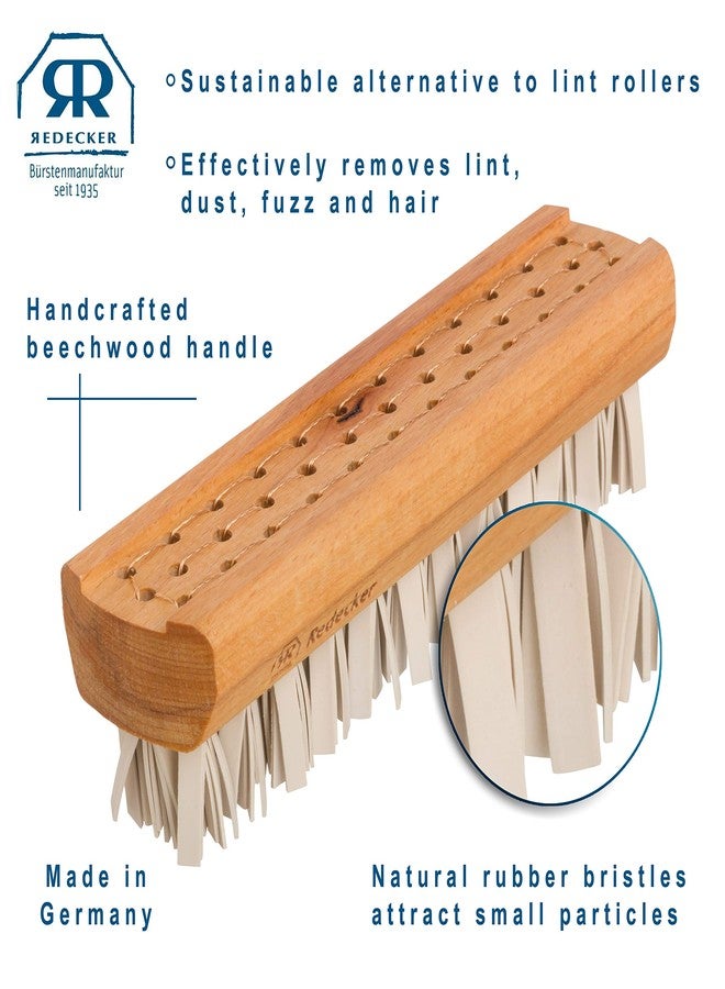 Redecker Natural Lint Brush with Oiled Beechwood, 7-1/4 inches, Easy to Clean Rubber Bristles Effectively Attract and Trap Hair, Made in Germany - Image 5