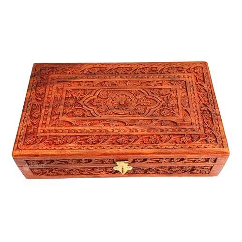 FORESTIS GALLINARIA Rosewood Decorative Wooden Carved Jewelry Box, Kit, Vanity, Chest, Trinket, Organizer For, Men, Women, Gold, Cash, Money, Storage, Multipurpose Keepsake, Gift (10x6 Inches, Dome) - Image 2
