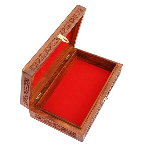 FORESTIS GALLINARIA Rosewood Decorative Wooden Carved Jewelry Box, Kit, Vanity, Chest, Trinket, Organizer For, Men, Women, Gold, Cash, Money, Storage, Multipurpose Keepsake, Gift (10x6 Inches, Dome) - Image 5