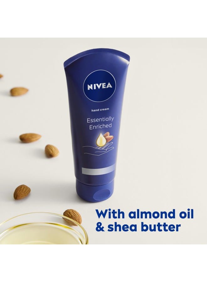 Nivea Moisturizing Must-Haves Skin Care Set, Essentially Enriched Hand Cream with Almond Oil and Shea Butter, 2.6 Oz Tube (Pack of 2) + Moisture Lip Care Lip Balm, 0.17 Oz Stick (Pack of 2) - Image 4