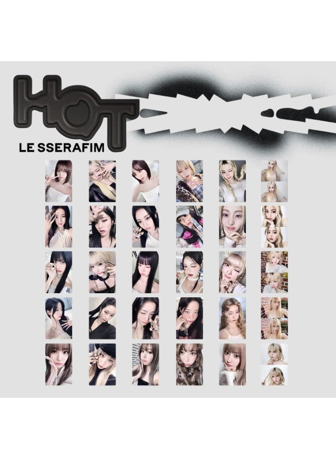 NIBEMINENT 5 Pcs Kpop LE SSERAFIM HOT Lomo Cards Card For Fans Collection Gifts - Image 2