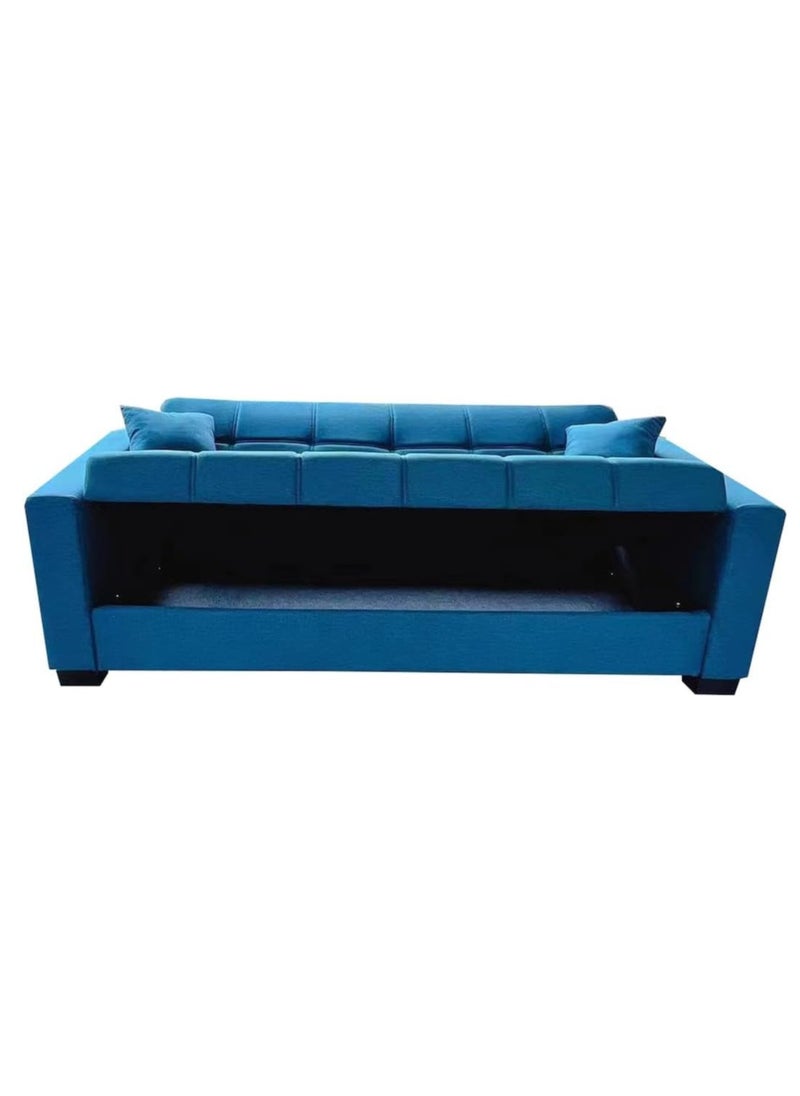 SILA Modern Three Seater Sofa Cum Bed Sleeping Fabric  Modern Design Living Room Sofa Sila-S399 Blue 180x110x75  - Image 4