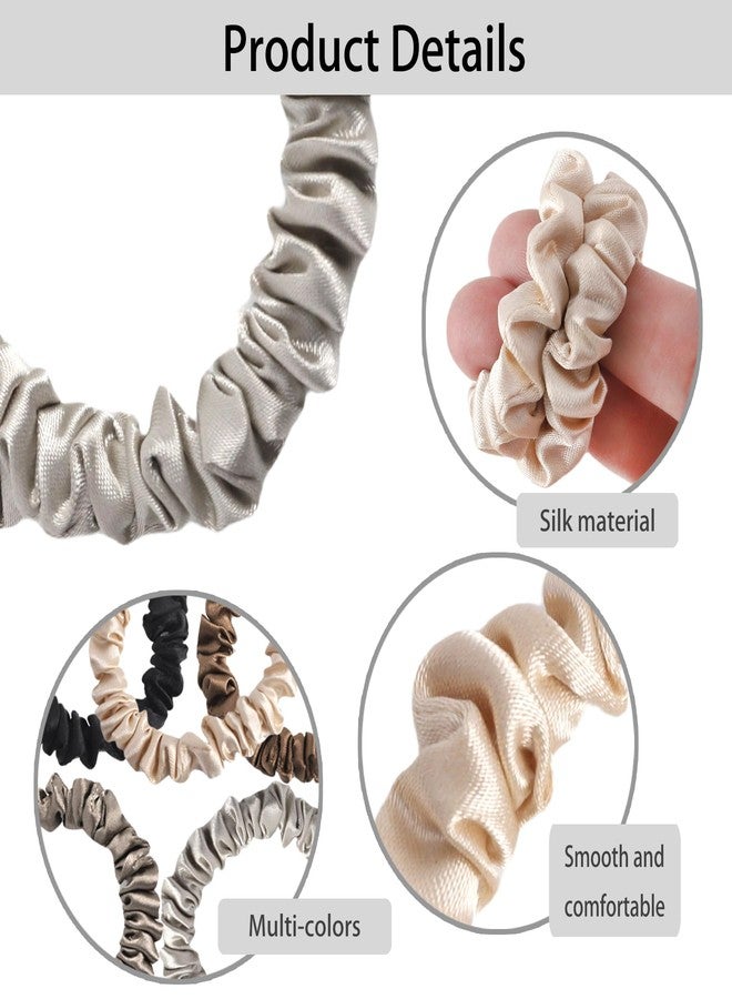 HLTOO 20PCS Silk Hair Scrunchies, Elastic Satin Hair Ties for Women Thick Thin or Curly Hair, Slip Hair Ties, Ponytail Holders, Hair Rubber Bands Accessories, for Women and Girls, 5 Colors - Image 3