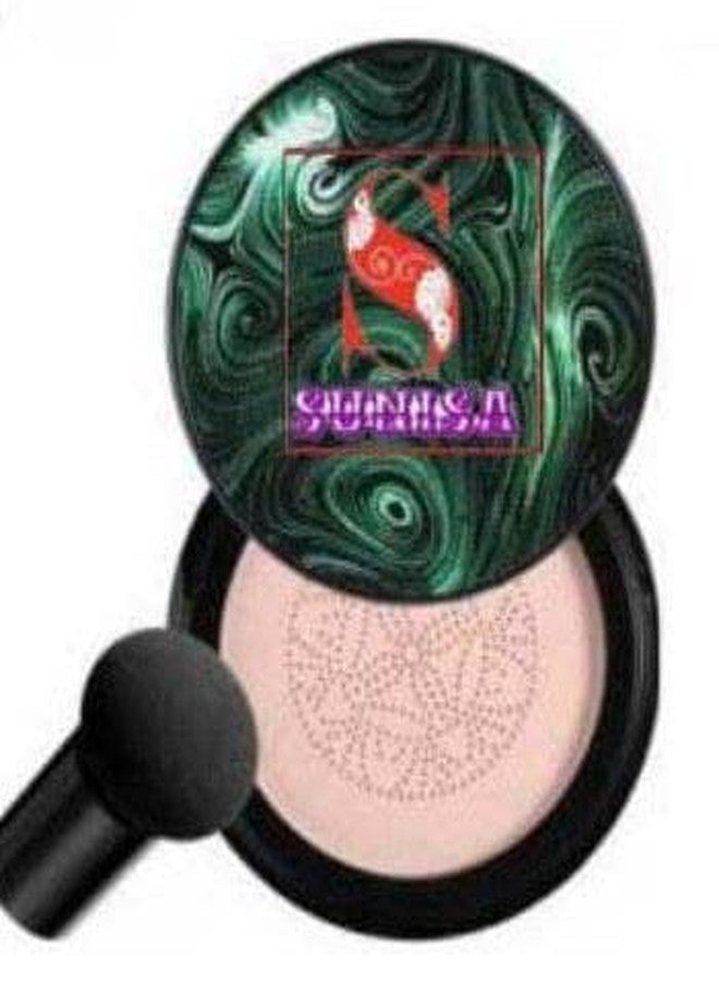 SUNISA BB and CC Cream Foundation With Mushroom Head Air Cushion 20g and 5 Pink Makeup Brushes Set and 2 Beauty Blenders - (Pack of 7) - Image 3