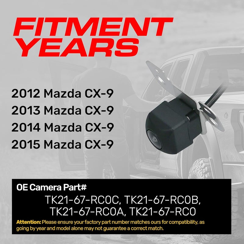 Master Tailgaters Replacement Rear View Backup Camera for Mazda CX-9 (2012-2015) - Image 2
