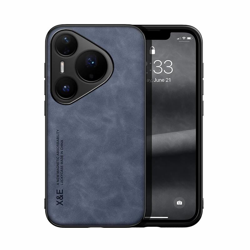 HuHa Protective Cover For Huawei Pura 80 Pro 5G Skin Feel Magnetic Leather Back Phone Case(Blue) - Image 1