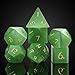 UDIXI Natural Gemstone DND Dice Set 7PCS Handmade Crystal Stone Dice Set DD for Dungeons and Dragons Role Playing Game and Tabletop Games Green Cats Eye - Image 4